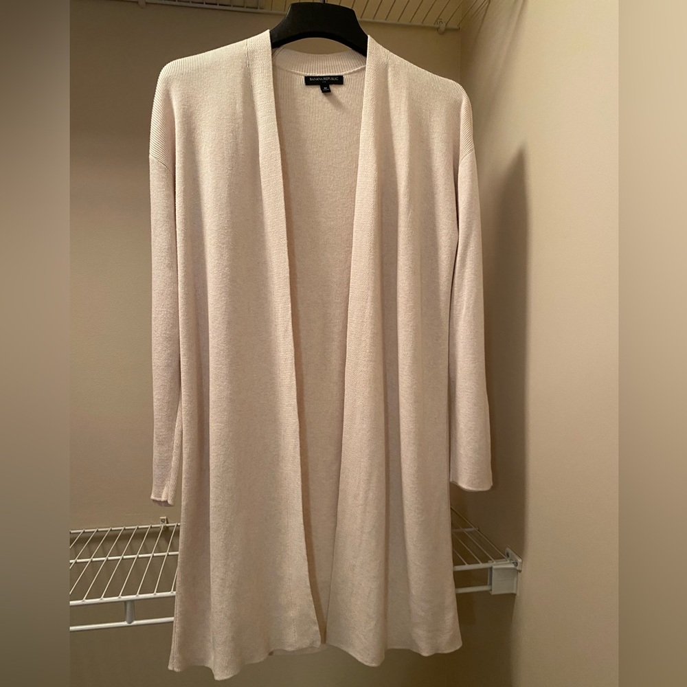 Banana Republic Beige Open Front Long Sweater Women’s Size M